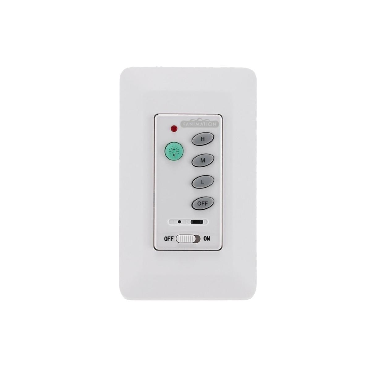 3-Speed AC Ceiling Fan and Light Wall Control with Receiver, Non-Reversing Switch, White Finish - Bees Lighting