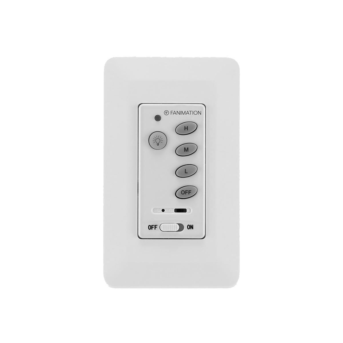 3-Speed AC Ceiling Fan and Light Wall Control with Receiver, Non-Reversing Switch, White Finish - Bees Lighting