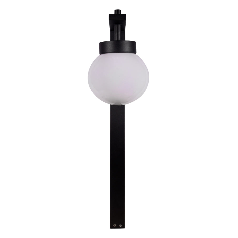 12V Landscape Globe LED Bollard Light 23.5" 3W 500 Lumens Stainless Steel 3000K Black Finish