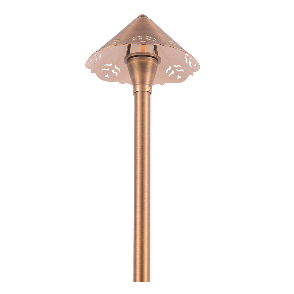 LED Brass Mushroom Path Light, Natural Brass - Bees Lighting