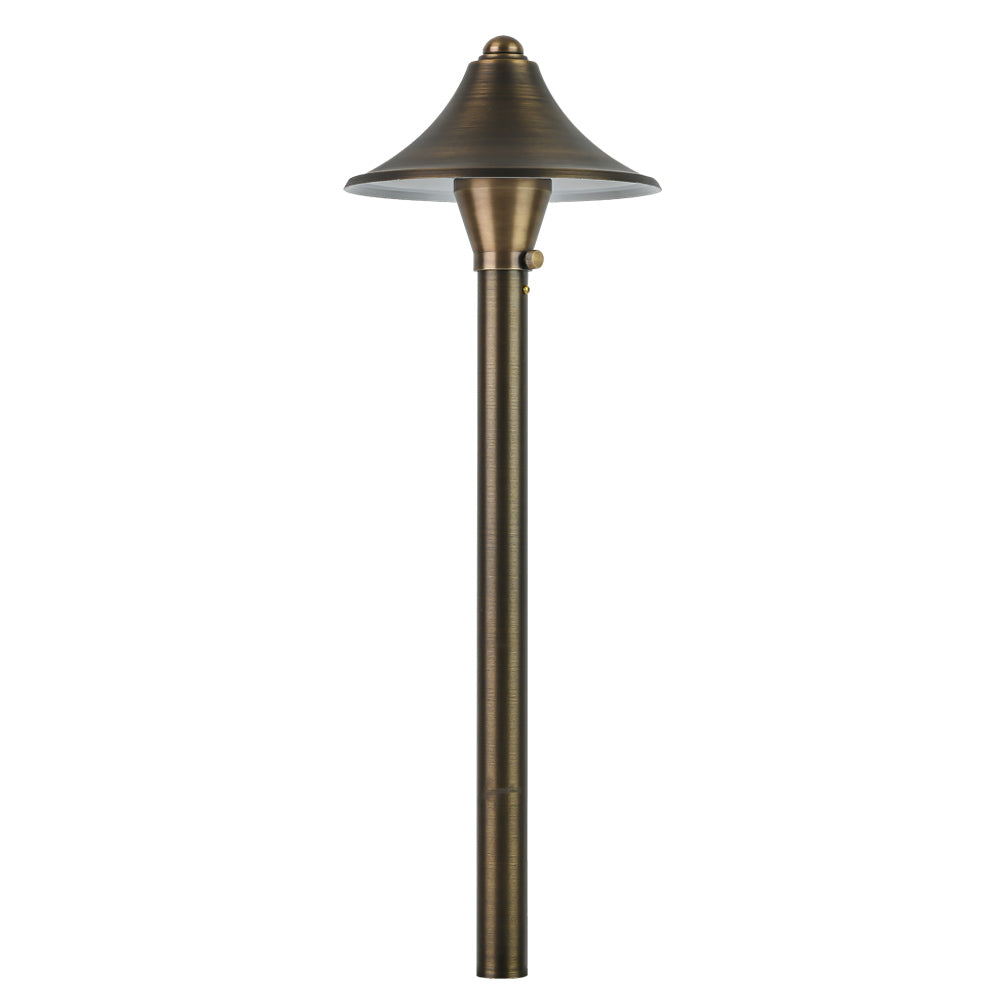 LED Brass Cone Path Light, Natural Brass - Bees Lighting