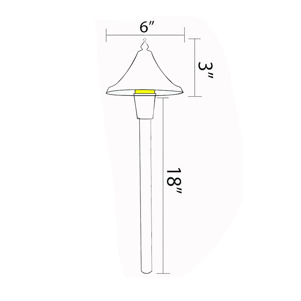 LED Brass Cone Path Light, Natural Brass - Bees Lighting