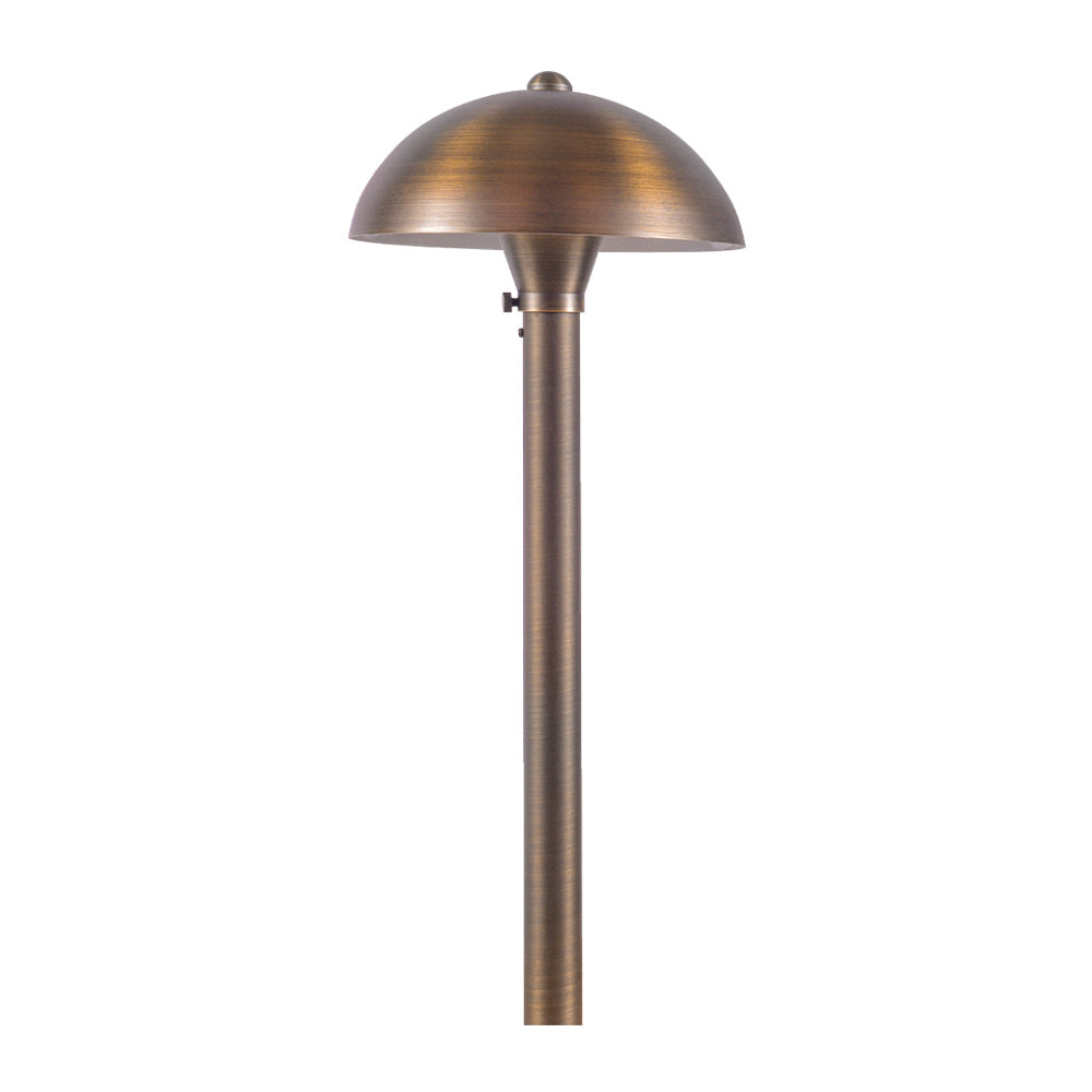 12V Landscape Mushroom LED Path Light 18" 3W 3000K Brass