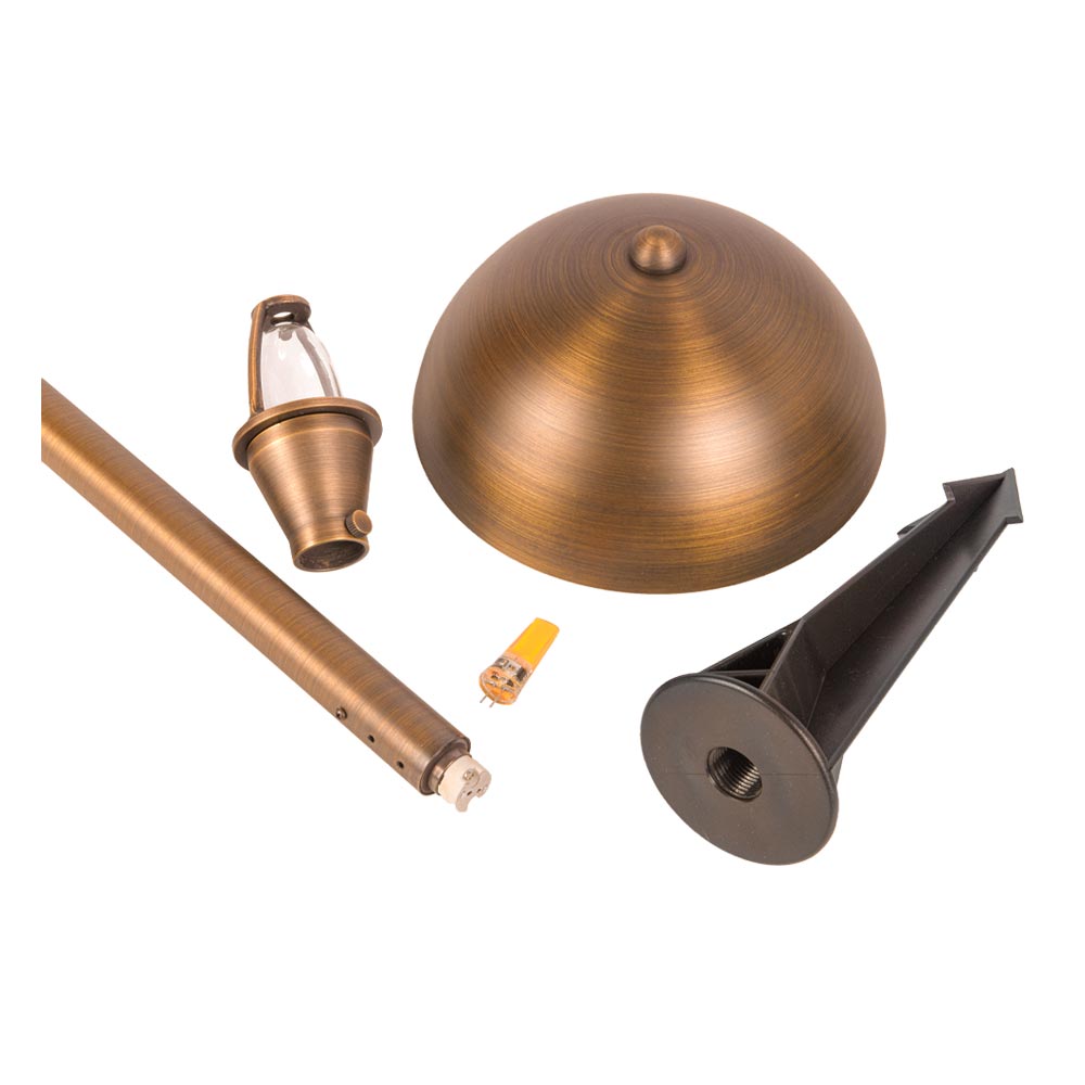 Globe LED Path Light, Natural Brass - Bees Lighting