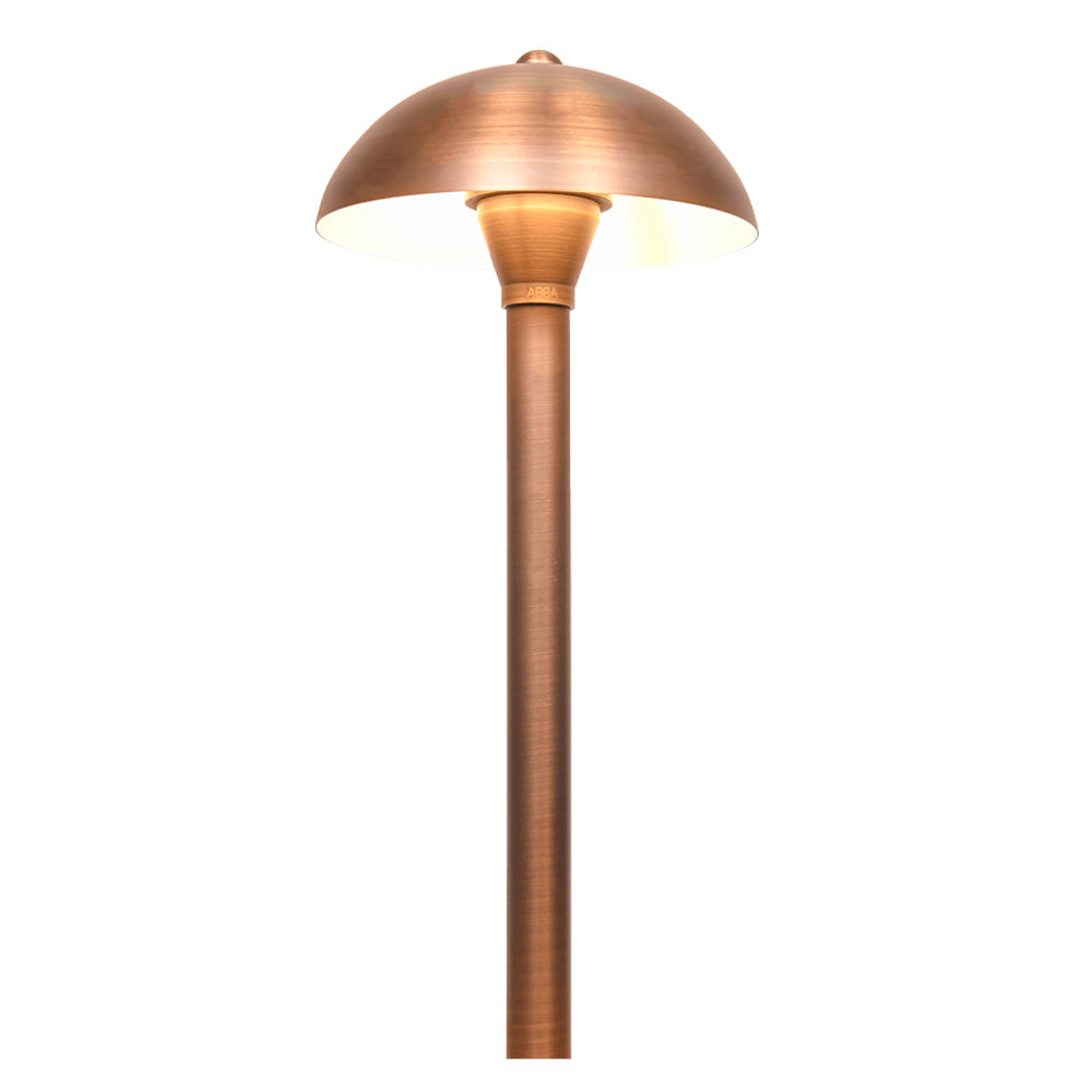 Globe LED Path Light, Natural Brass - Bees Lighting