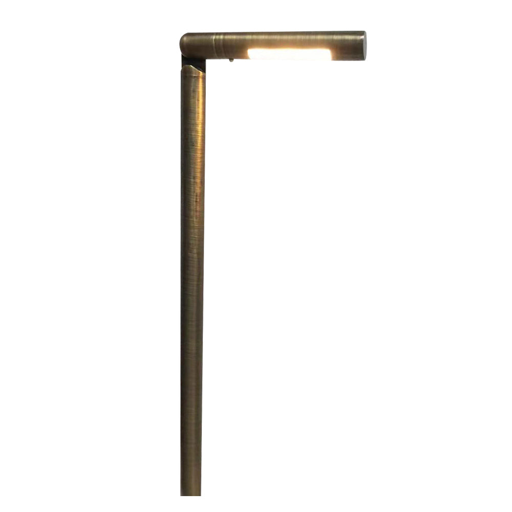 Adjustable L-Shaped LED Path Light, Brass - Bees Lighting