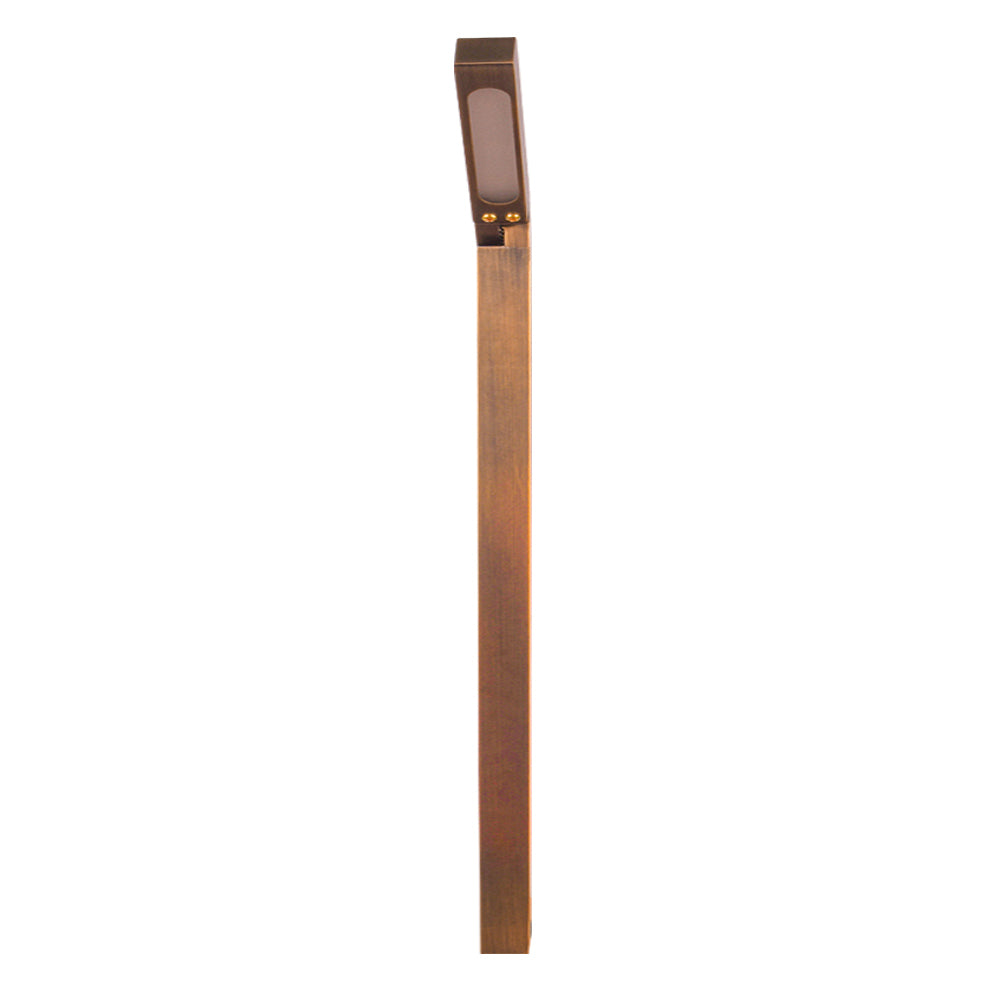 Adjustable L-Shaped LED Integrated Path Light, 3000K, Brass - Bees Lighting