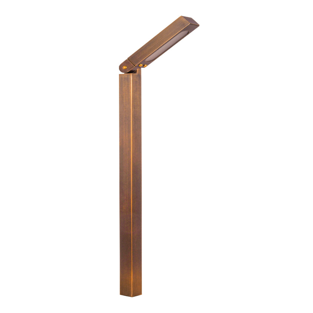 Adjustable L-Shaped LED Integrated Path Light, 3000K, Brass - Bees Lighting