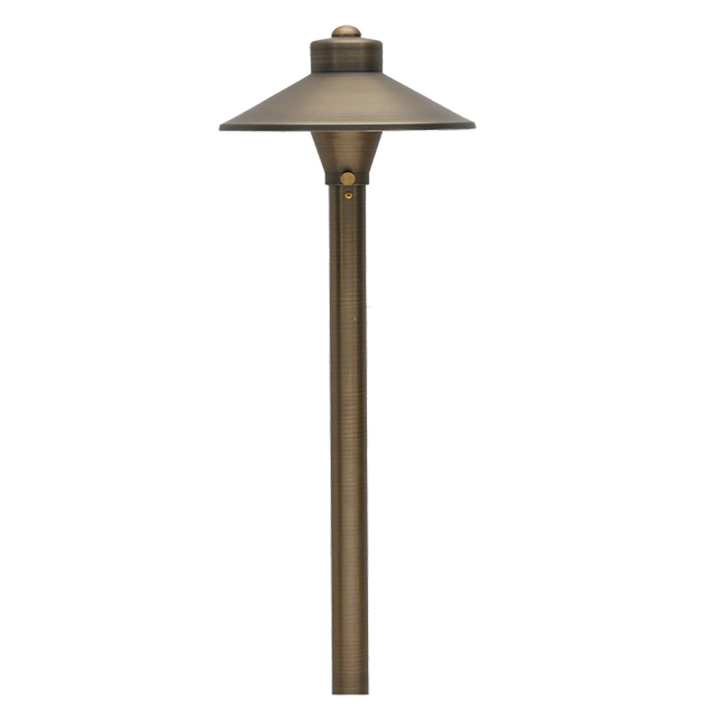 Mushroom LED Path Light, Natural Brass - Bees Lighting