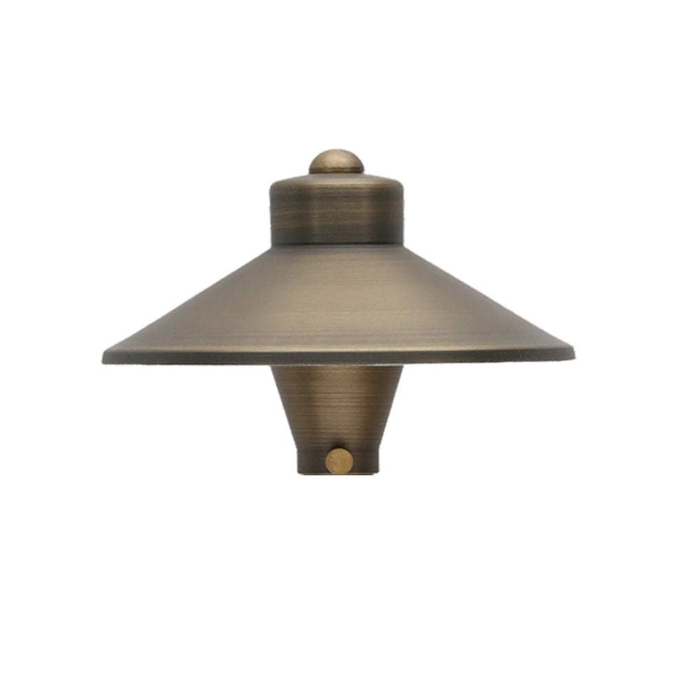 Mushroom LED Path Light, Natural Brass - Bees Lighting