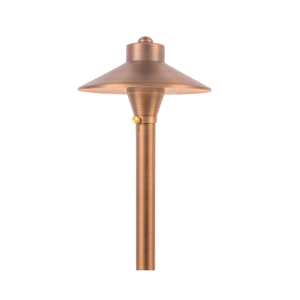 LED Mushroom 6.6" Path Light, Natural Brass - Bees Lighting