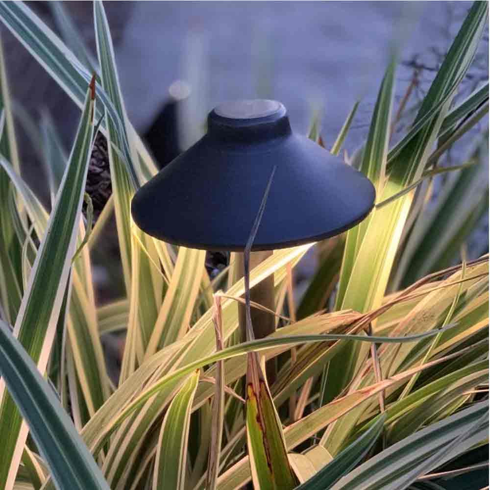 12V LED Landscape Mushroom Path Light 20.75" Natural Brass