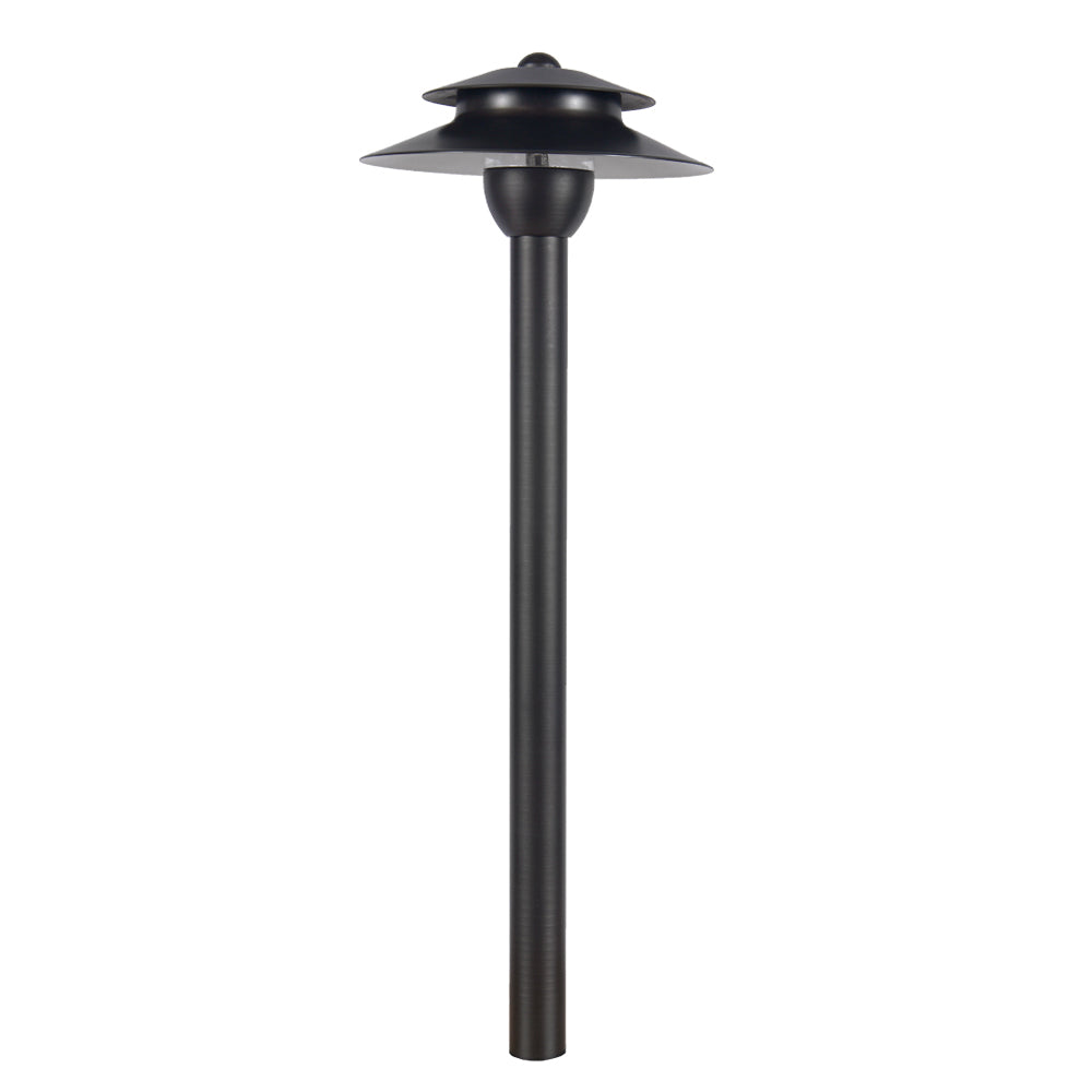 12V LED Landscape Two-Tier 18.5" Path Light Dark Brass