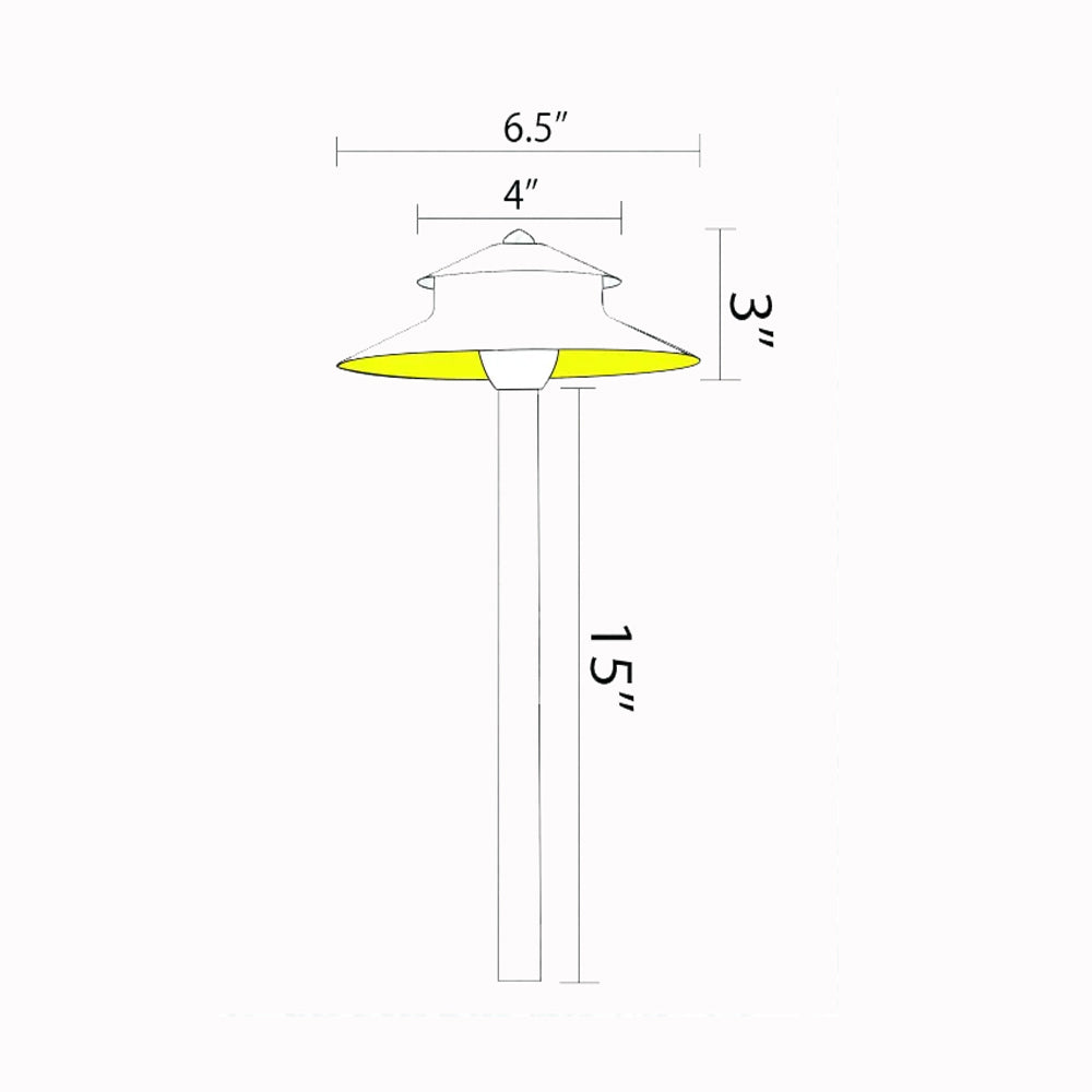 Pagoda Two Tier LED Path Light, Dark Brass - Bees Lighting