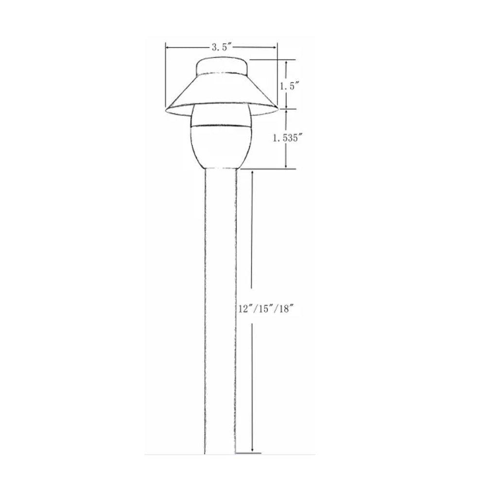 12V LED Landscape 18.5" Path Light Brass - Bees Lighting