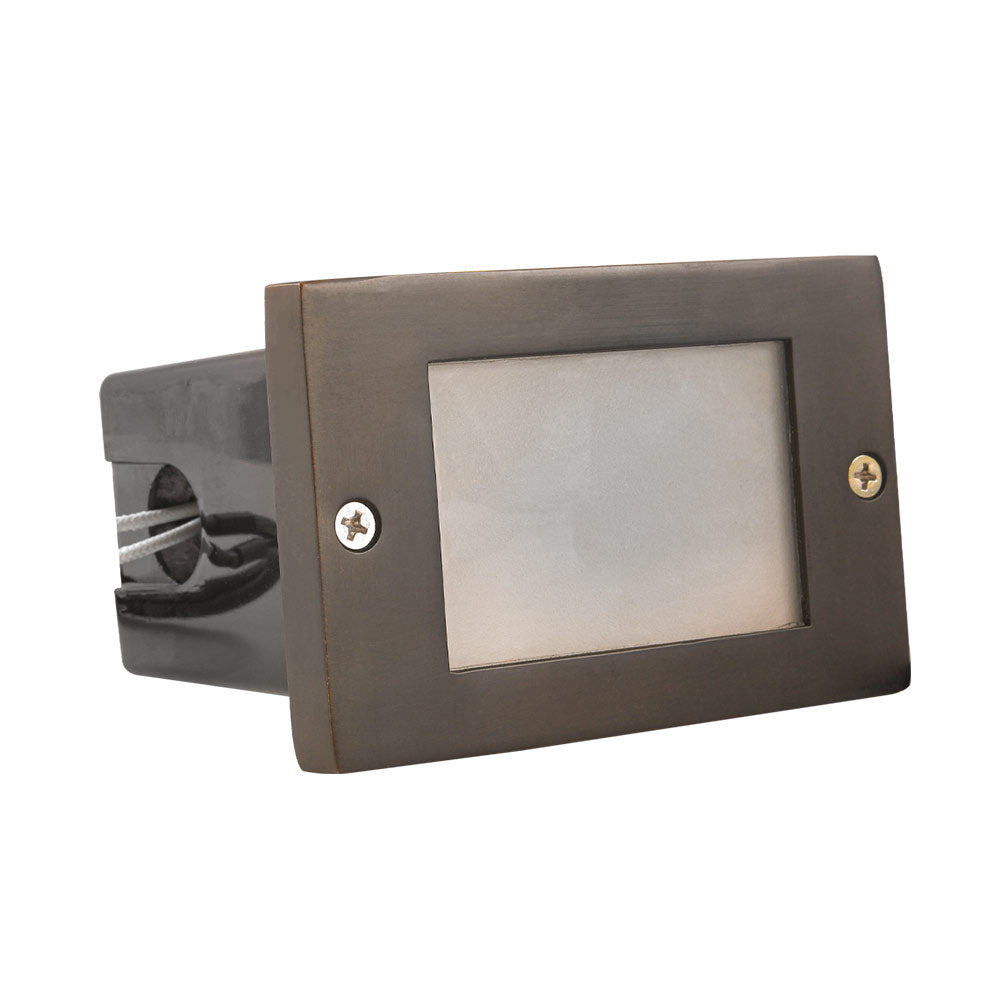 12V LED 4.5" Brick Step Light Dark Brass - Bees Lighting