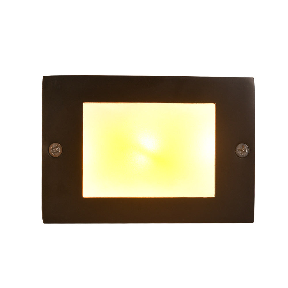 12V LED 4.5" Brick Step Light Dark Brass - Bees Lighting