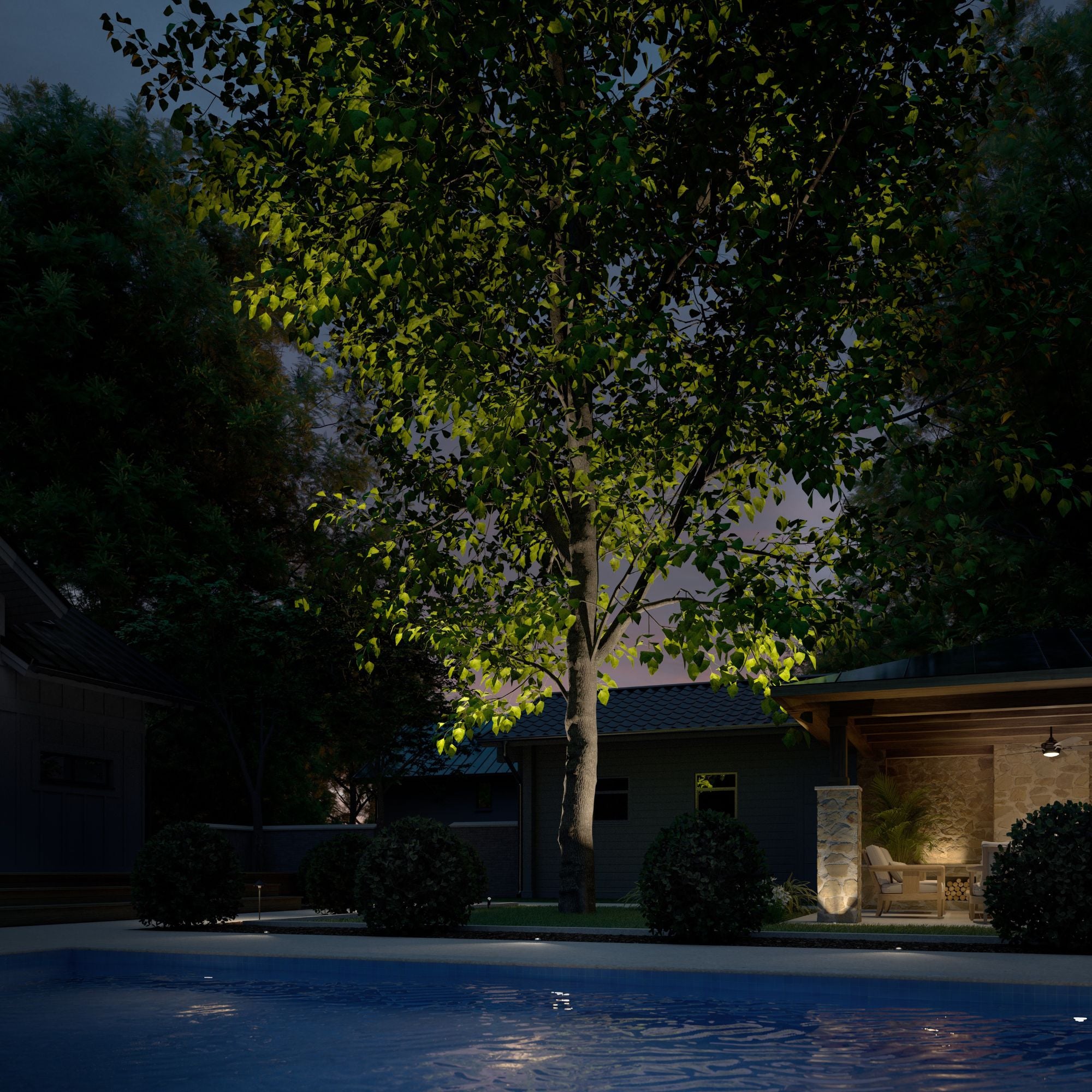 LED Flood Underwater Light - Natural Brass