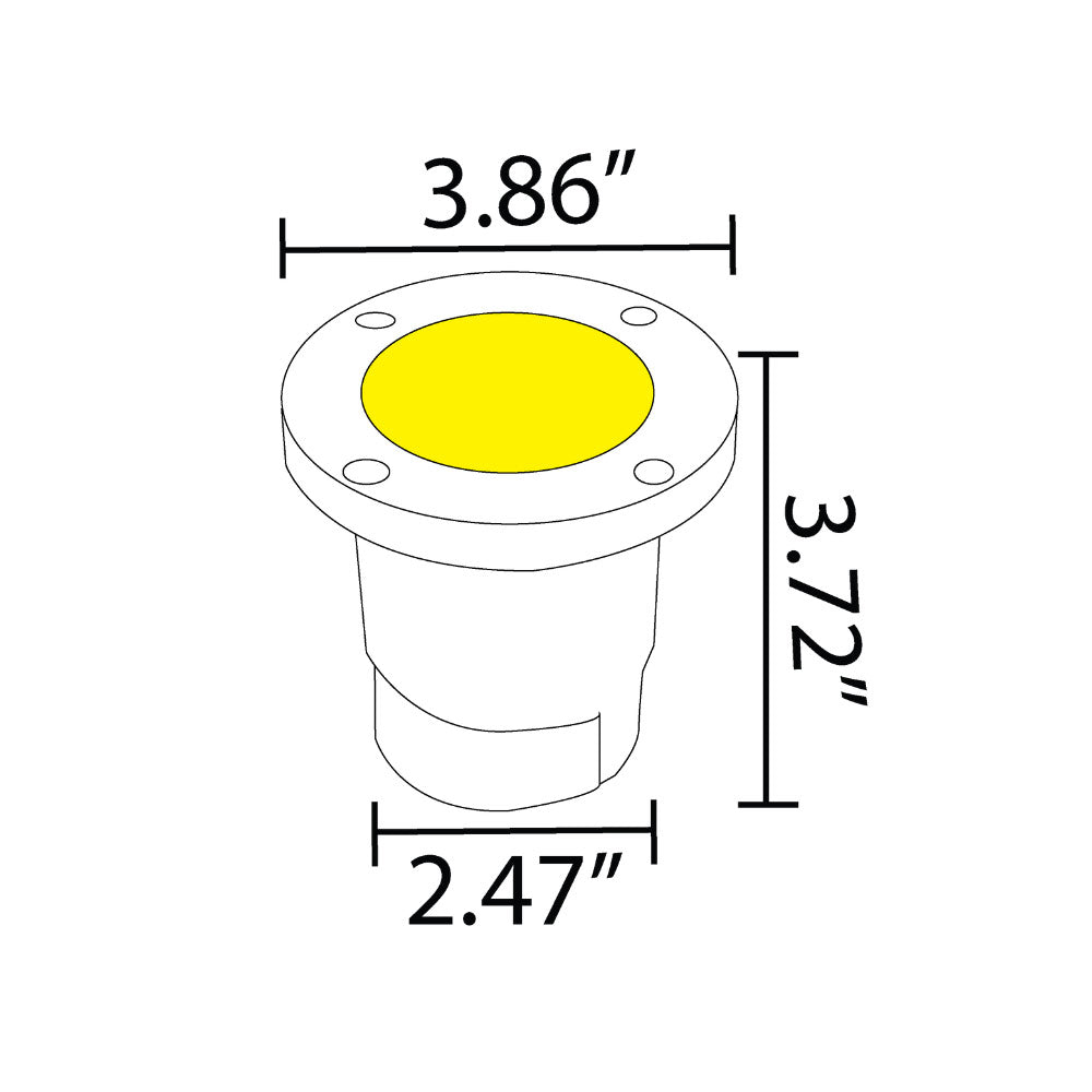 12V Round LED Landscape In-Ground Well Light Aluminum Black Finish