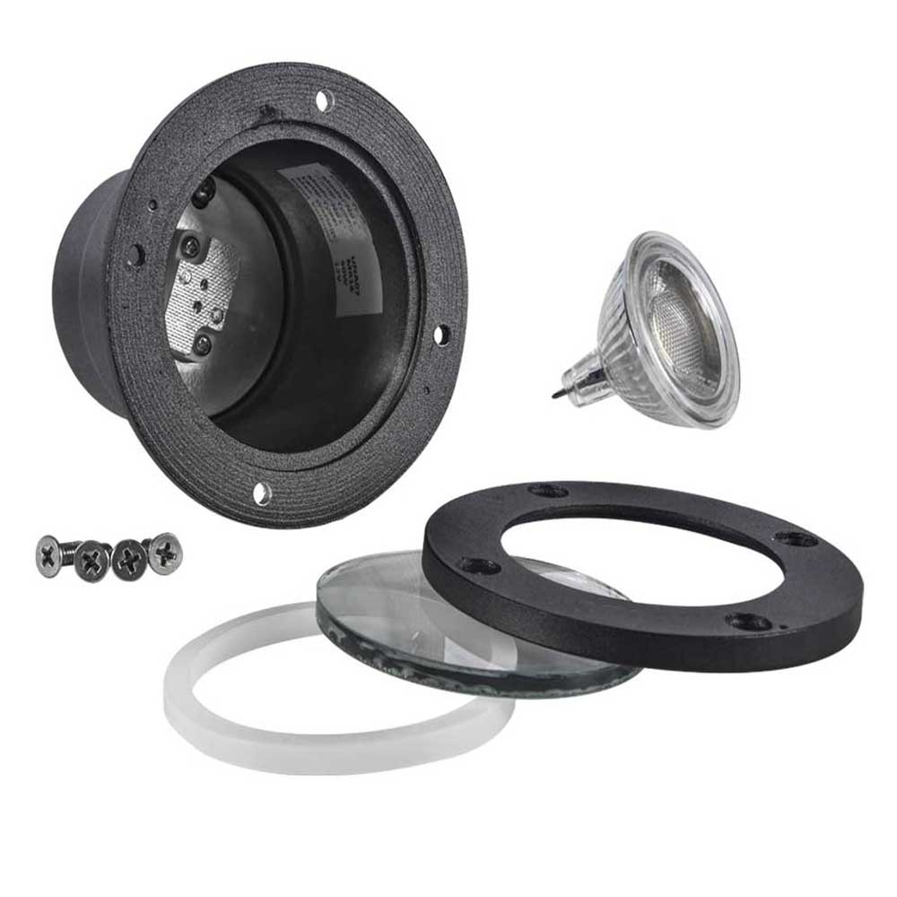12V Round LED Landscape In-Ground Well Light Aluminum Black Finish - Bees Lighting
