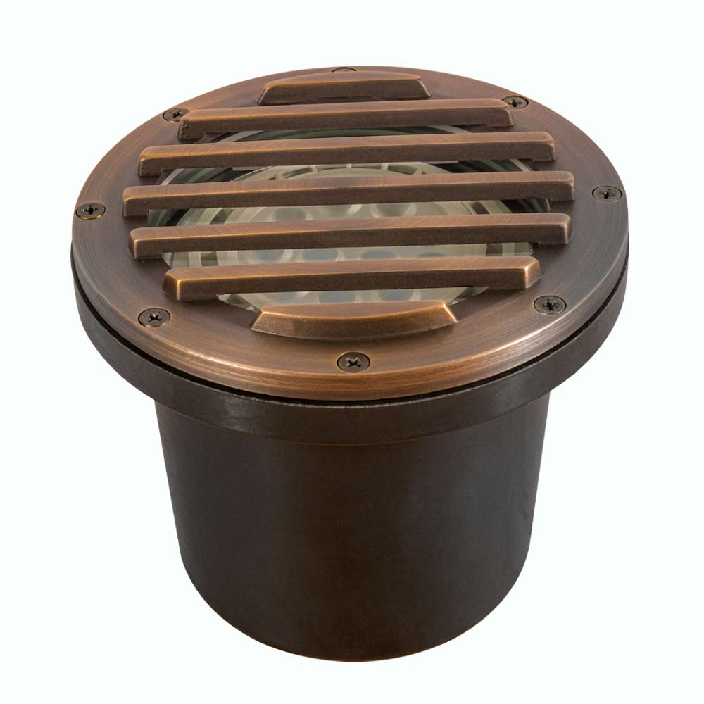 12V LED Landscape In-Ground Well Light Grill Face Brass - Bees Lighting