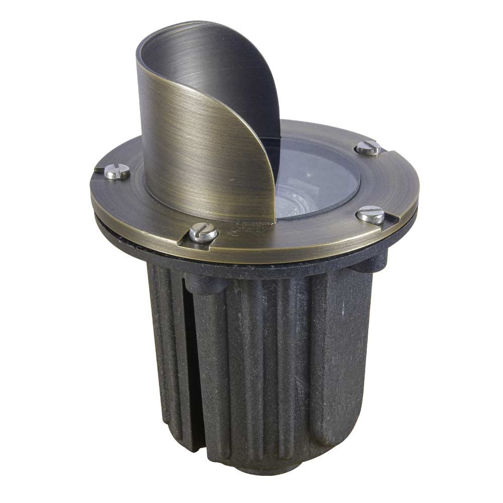 12V LED Landscape In-Ground Well Light Half Moon Head Brass - Bees Lighting