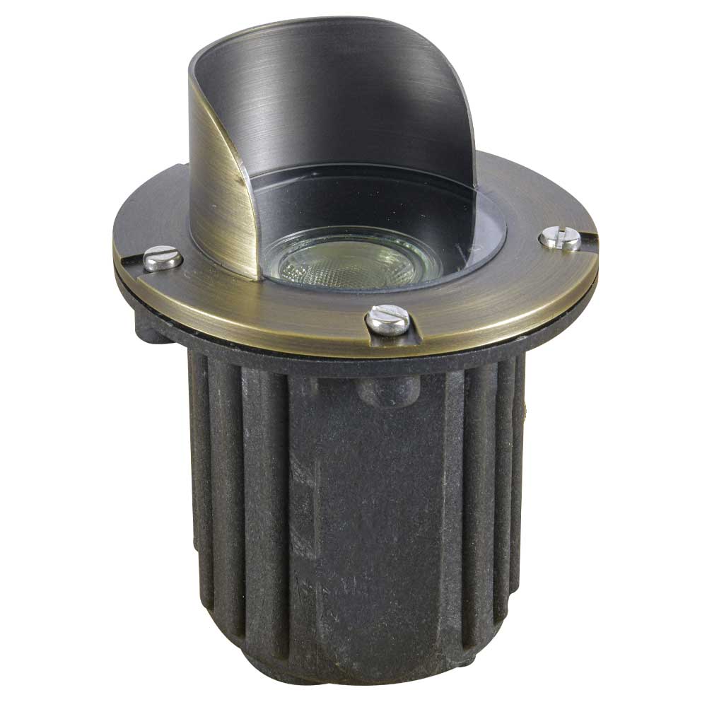 12V LED Landscape In-Ground Well Light Half Moon Head Brass - Bees Lighting