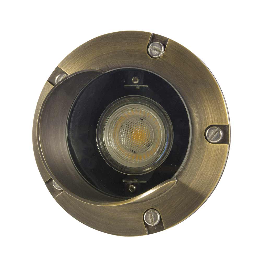 12V LED Landscape In-Ground Well Light Half Moon Head Brass - Bees Lighting