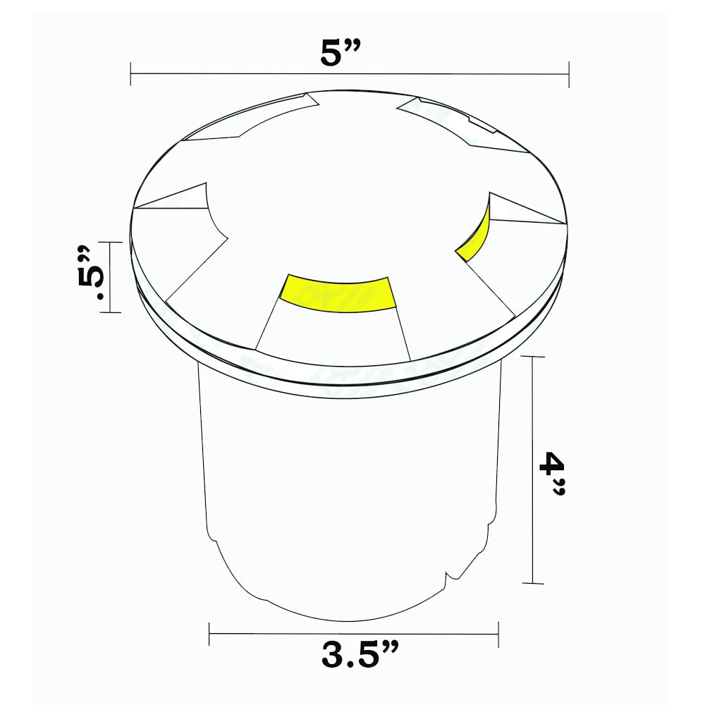 12V LED Landscape In-Ground Well Light Multi Directional Face Brass