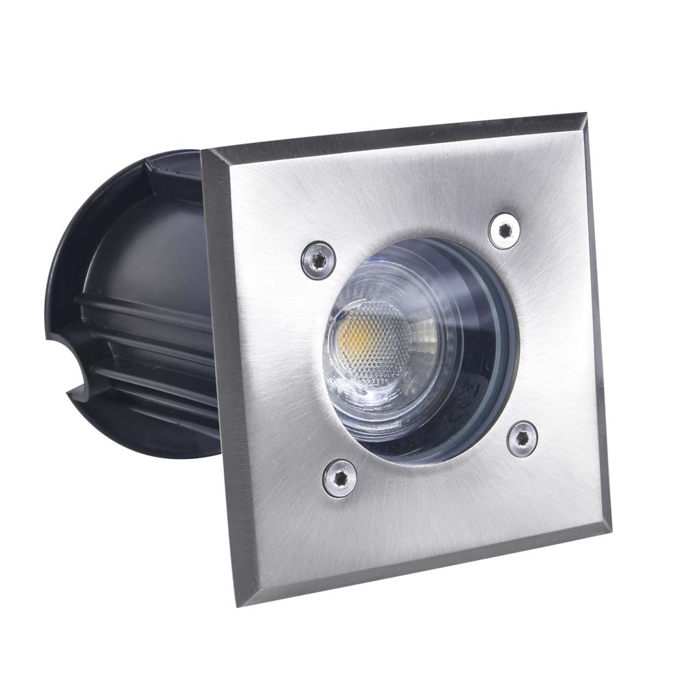 12V LED Landscape In-Ground Well Light Square Flat Face Stainless Steel - Bees Lighting