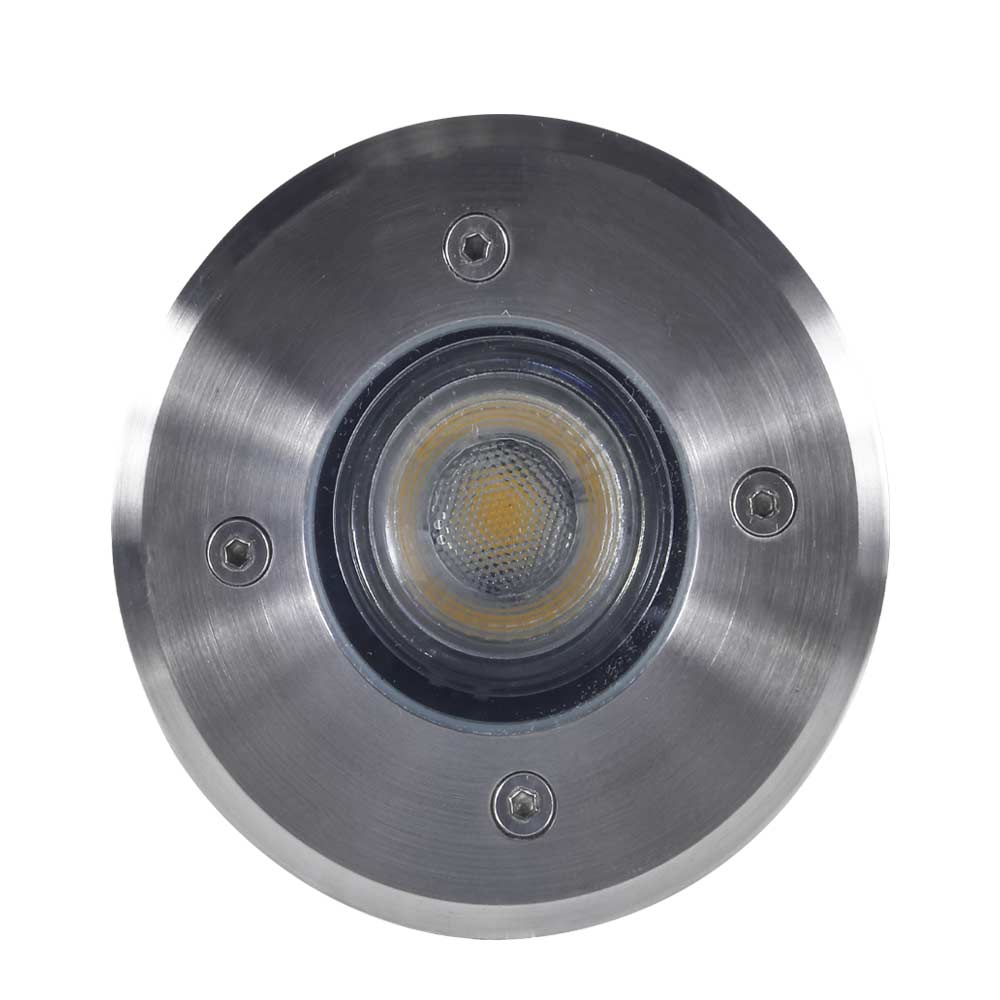 12V LED Landscape In-Ground Well Light Round Flat Face Stainless Steel