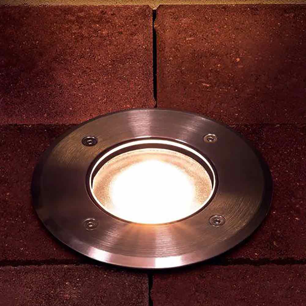 12V LED Landscape In-Ground Well Light Round Flat Face Stainless Steel - Bees Lighting