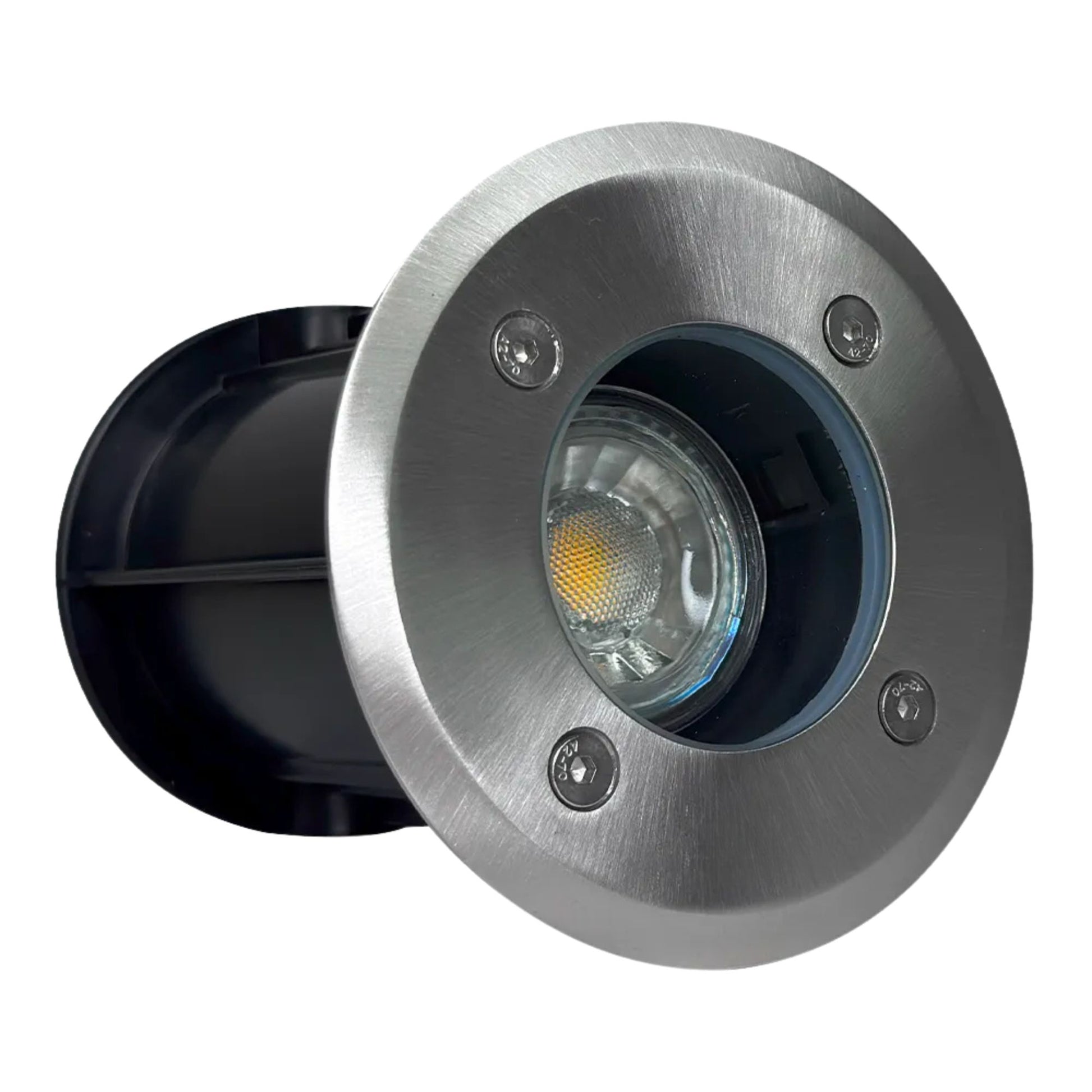 LED In-Ground Well Light Round Flat Face, Stainless Steel - Bees Lighting