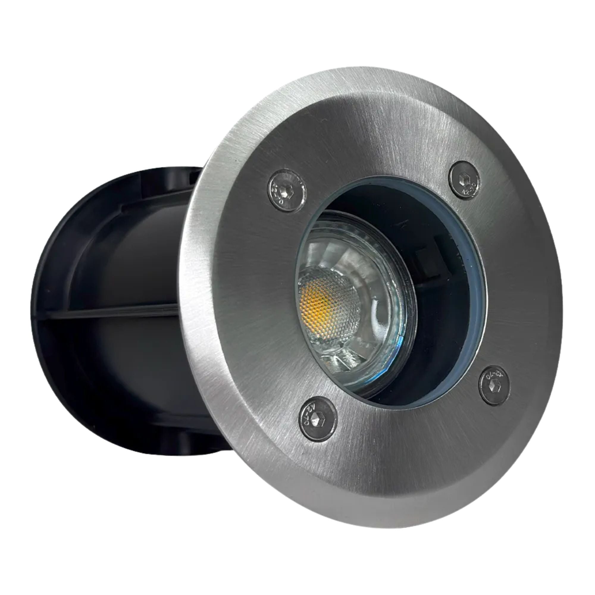 LED In-Ground Well Light Round Flat Face, Stainless Steel - Bees Lighting