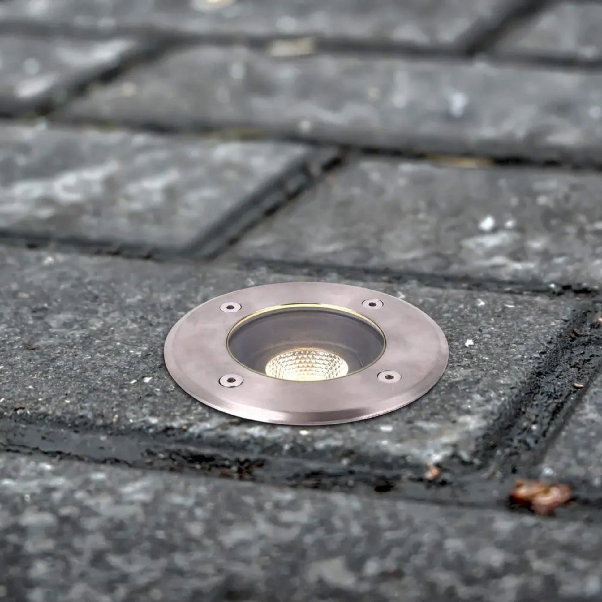 LED In-Ground Well Light Round Flat Face, Stainless Steel - Bees Lighting
