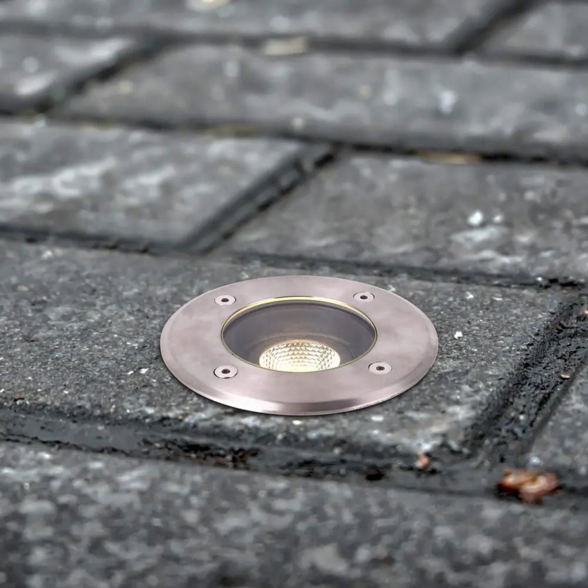 LED In-Ground Well Light Round Flat Face, Stainless Steel - Bees Lighting
