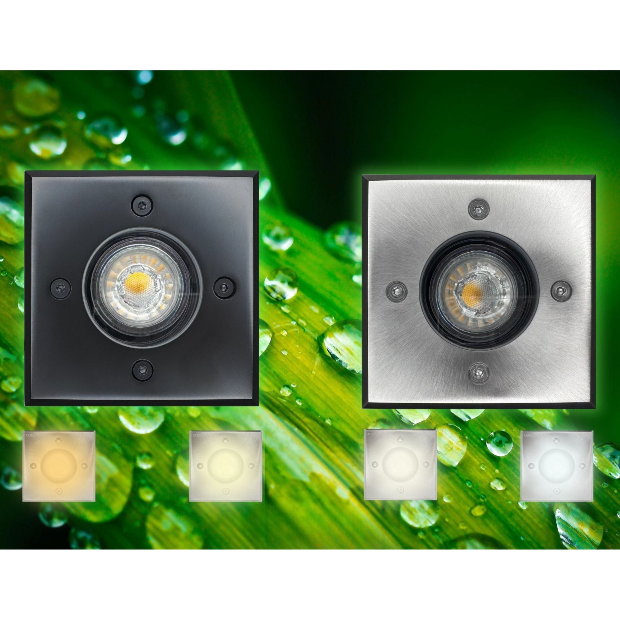 LED In-Ground Well Light Square Flat Face, Black - Bees Lighting
