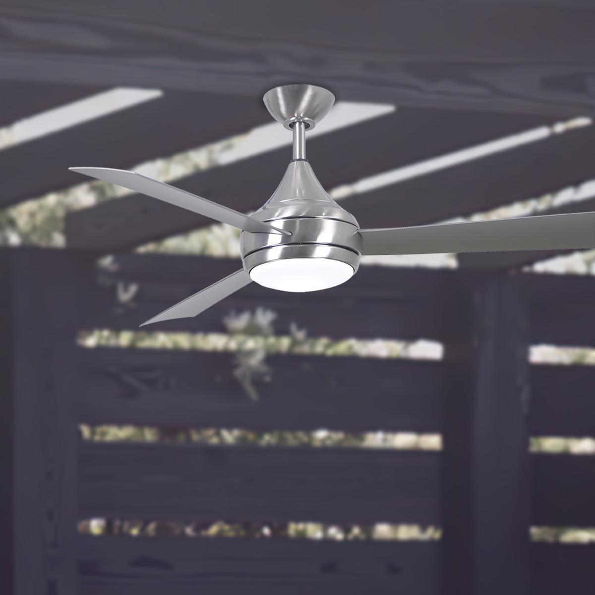 Donaire 52 Inch Propeller Outdoor Ceiling Fan With Light And Remote, Marine Grade