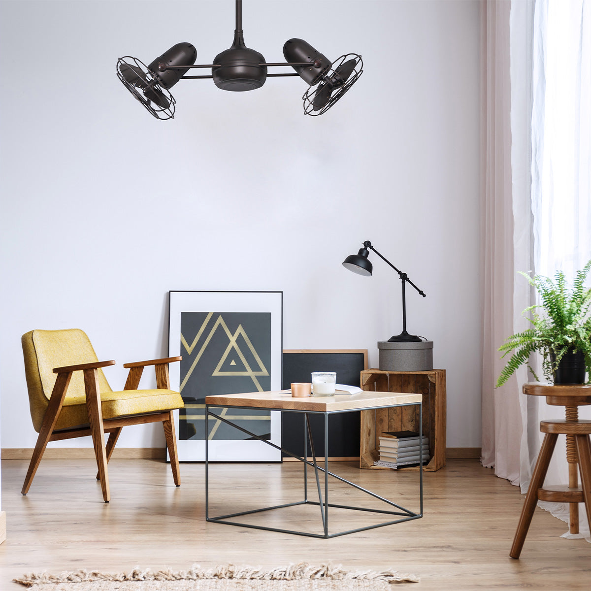 Dagny 39" Rotational Dual Ceiling Fan, Textured Bronze - Bees Lighting