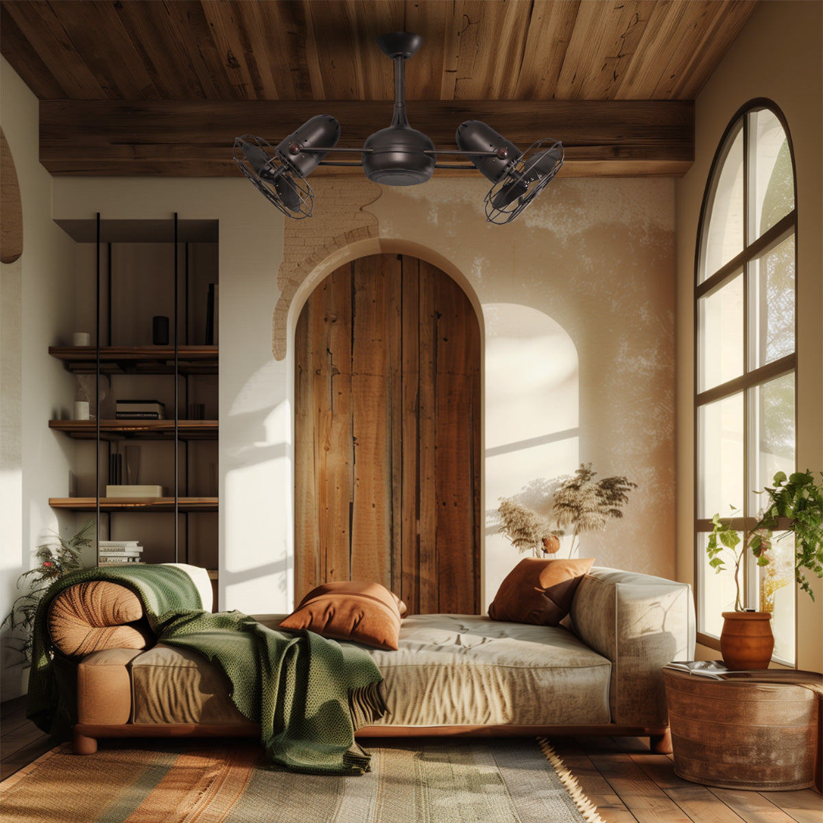 Dagny 39" Rotational Dual Ceiling Fan, Textured Bronze