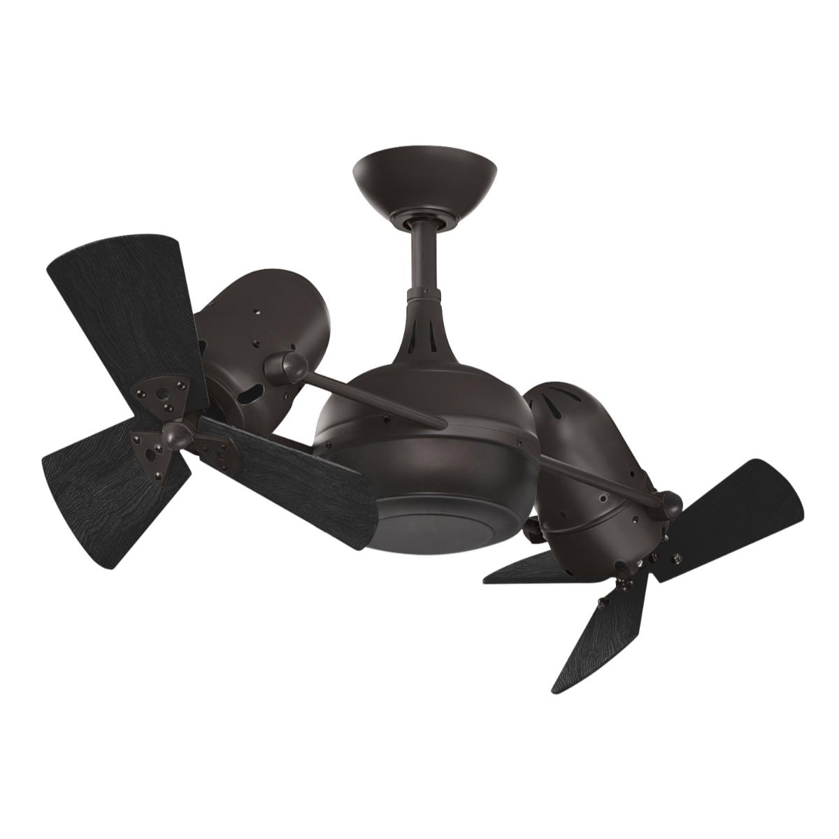 Dagny 41" Rotational Dual Ceiling Fan, Textured Bronze with Matte Black Blades - Bees Lighting