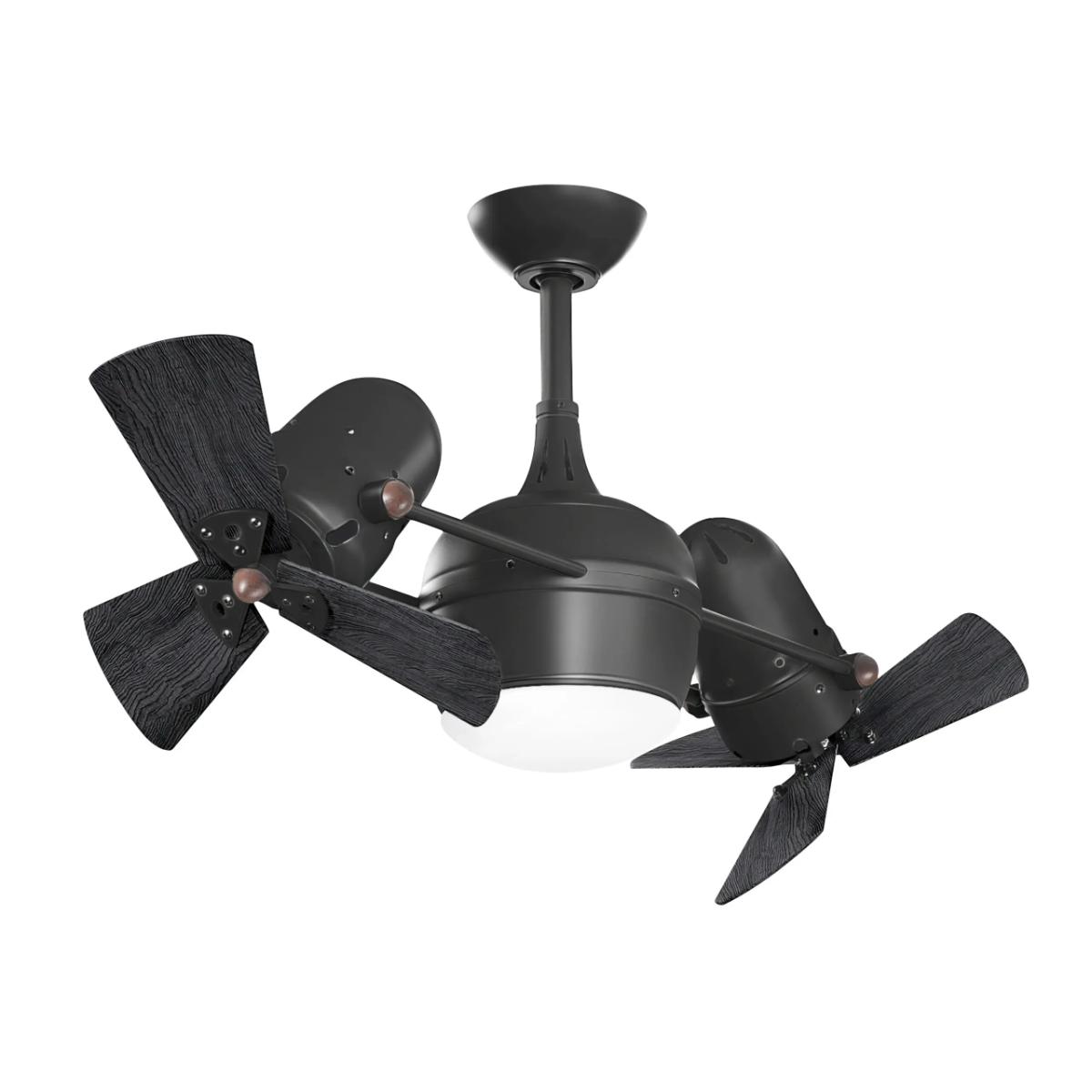 Dagny 41" Rotational Dual Ceiling Fan with Light, Matte Black with Matte Black Blades