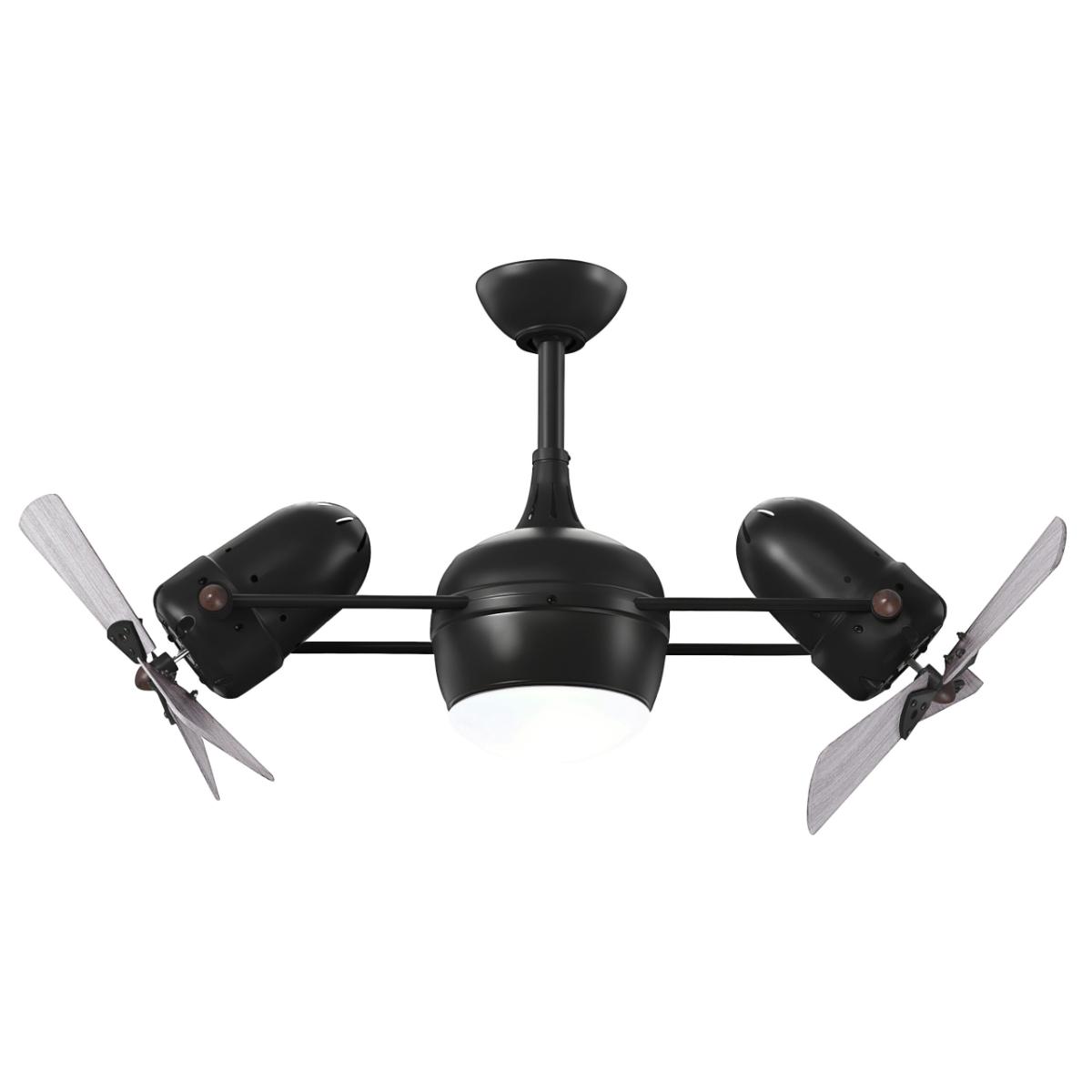 Dagny 41" Rotational Dual Ceiling Fan with Light, Matte Black with Barn Wood Blades - Bees Lighting