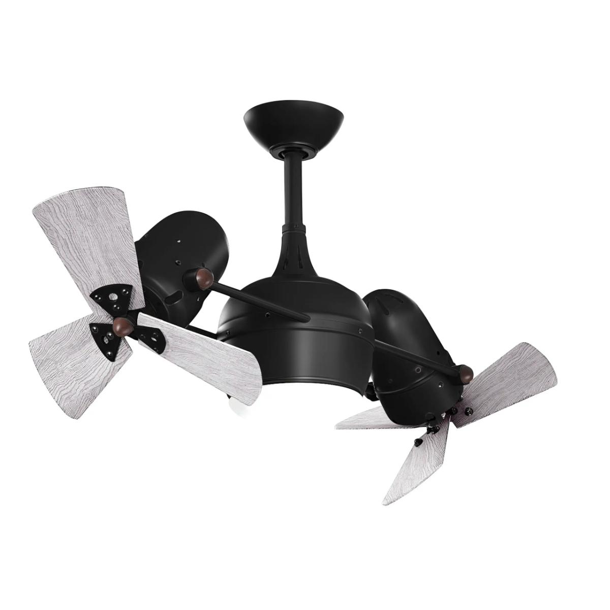 Dagny 41" Rotational Dual Ceiling Fan with Light, Matte Black with Barn Wood Blades - Bees Lighting