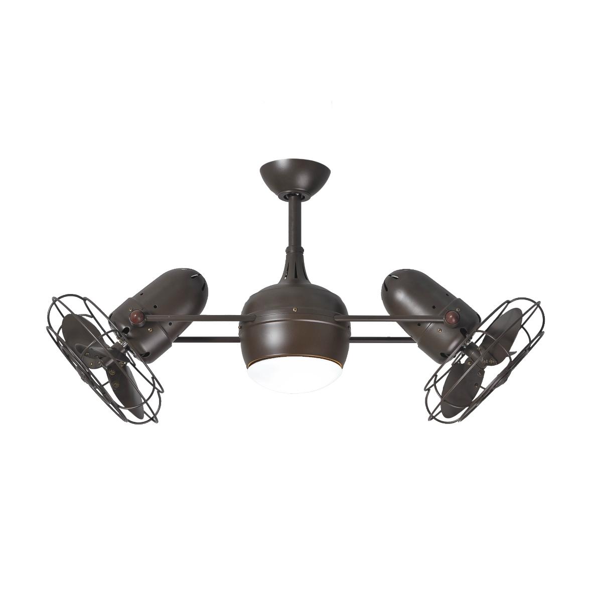 Dagny 39" Rotational Dual Ceiling Fan with Light, Textured Bronze - Bees Lighting