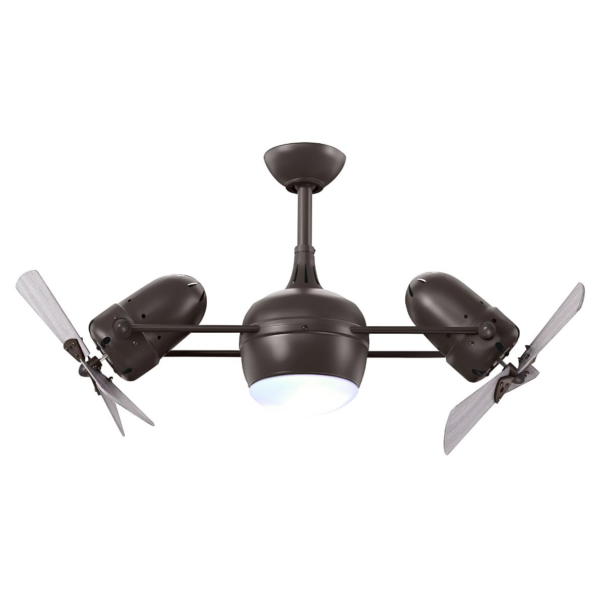 Dagny 41" Rotational Dual Ceiling Fan with Light, Textured Bronze with Barn Wood Blades - Bees Lighting