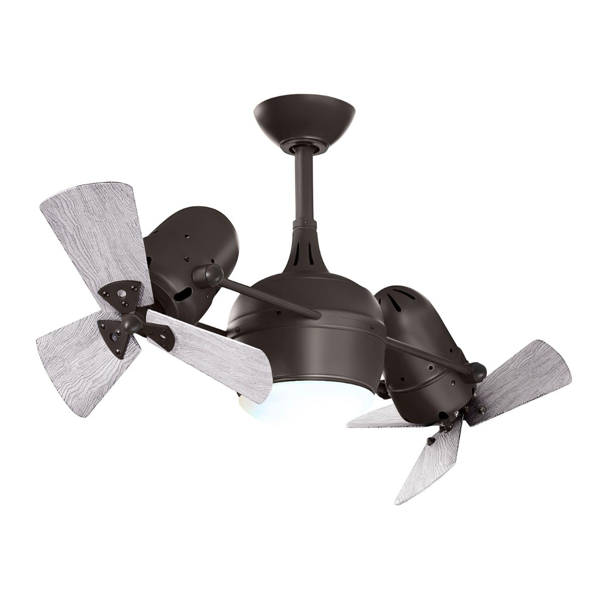Dagny 41" Rotational Dual Ceiling Fan with Light, Textured Bronze with Barn Wood Blades - Bees Lighting