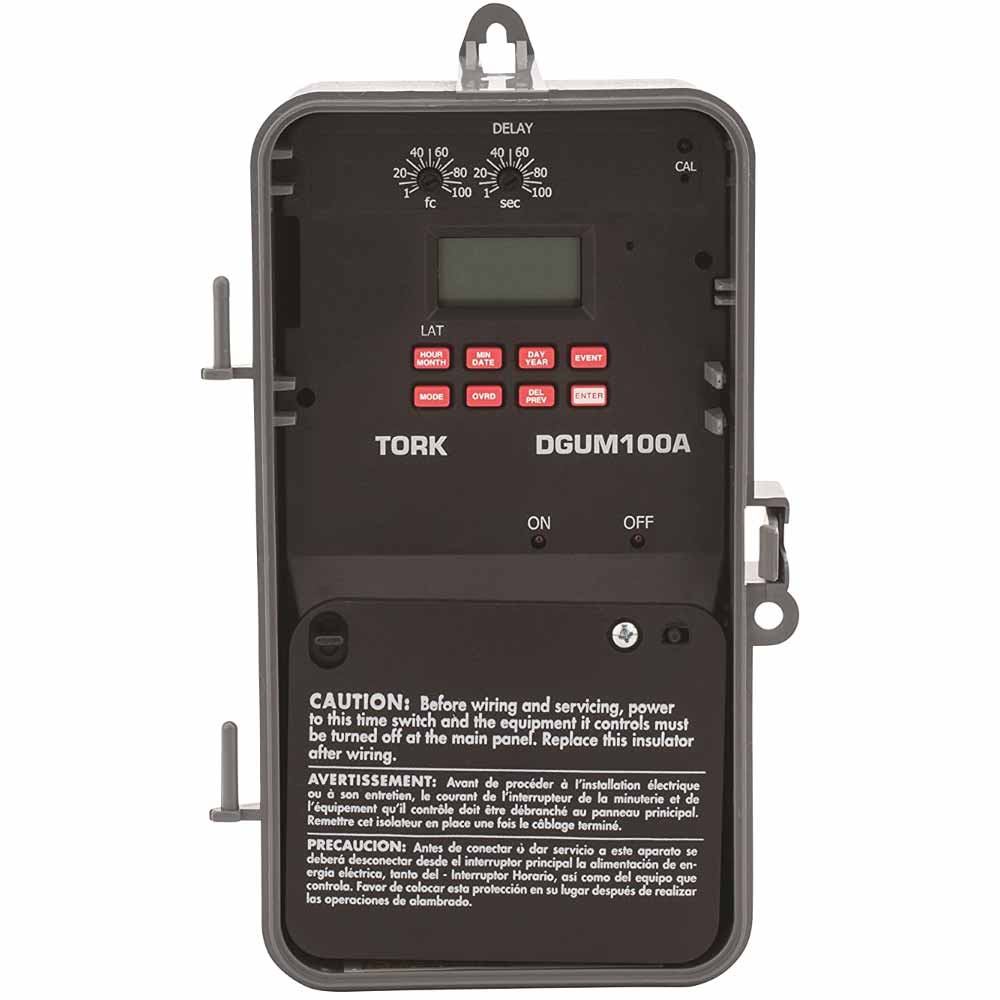 Tork 20-Amp 7-Day Astronomic 1CH 120-277V SPDT Digital Timer with Holiday Input and Momentary Output Outdoor - Bees Lighting