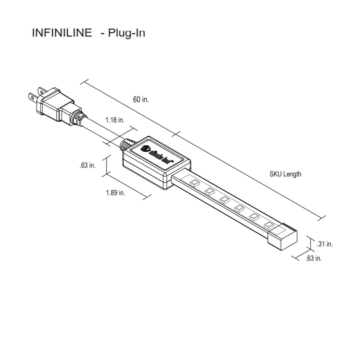 Infiniline Basics 120V LED Strip Light, 164Ft Reel, 3500K, 308 Lm/Ft, IP65 Wet locations - Bees Lighting