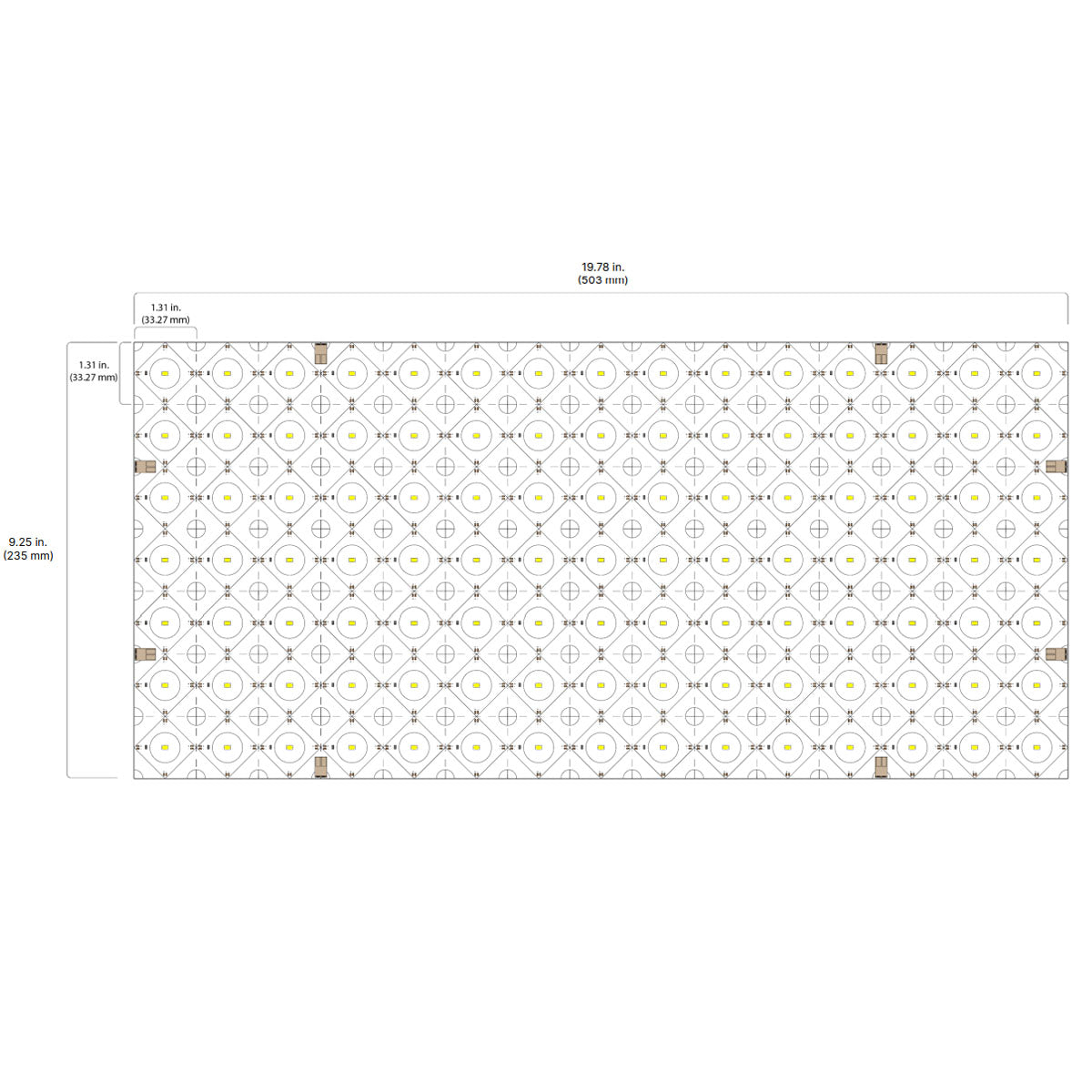 PuraLight LED Flex Sheet, 20x9 inch, 160 Degree Beam Angle, 3000K, 12V - Bees Lighting